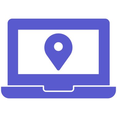 Kolayca değiştirebilen ya da düzenleyebilen izole edilmiş dizüstü bilgisayar konumu Vektör simgesi