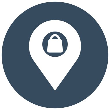 Alışveriş mağazası konumu izole edilmiş vektör simgesi kolayca düzenlenebilir ya da düzenlenebilir