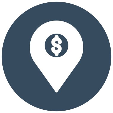 Dolarlık konum izole Vektör simgesi kolayca düzenleyebilir veya değiştirebilir