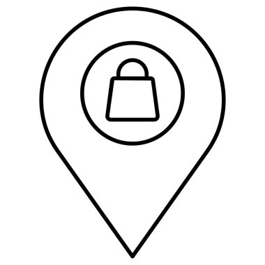 Alışveriş mağazası konumu izole edilmiş vektör simgesi kolayca düzenlenebilir ya da düzenlenebilir