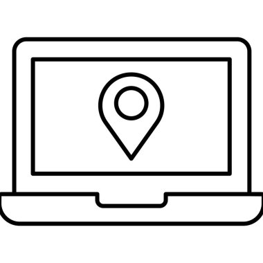Kolayca değiştirebilen ya da düzenleyebilen izole edilmiş dizüstü bilgisayar konumu Vektör simgesi
