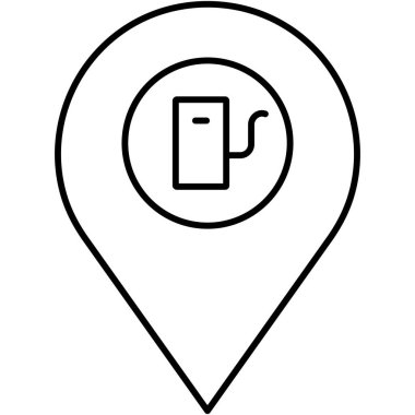 Yakıt istasyonu konumu izole edilmiş Vektör simgesi kolayca düzenlenebilir ya da değiştirilebilir