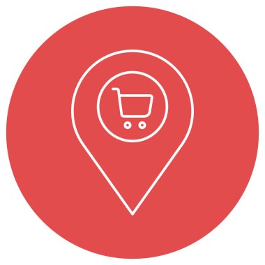 Alışveriş Pazarı konumu izole edilmiş vektör simgesi kolayca düzenlenebilir ya da değiştirilebilir