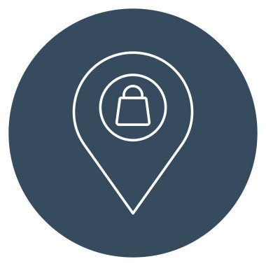 Alışveriş mağazası konumu izole edilmiş vektör simgesi kolayca düzenlenebilir ya da düzenlenebilir