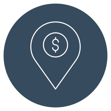 Dolarlık konum izole Vektör simgesi kolayca düzenleyebilir veya değiştirebilir