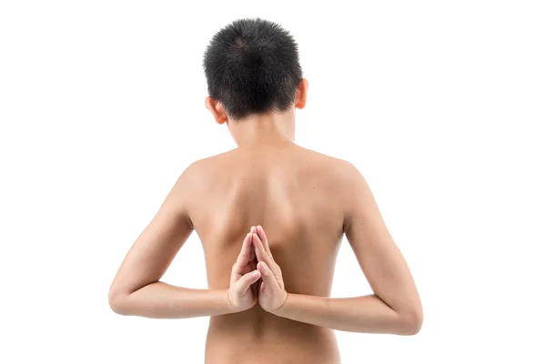 Niño haciendo ejercicio de yoga — Foto de Stock