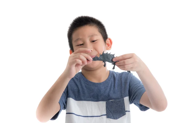 Азіатський хлопчик грає глини — стокове фото