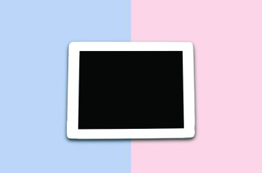 Siyah tablet pantone renk arka plan üzerinde