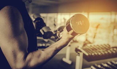 Fitness - güçlü kas adam ağırlık kaldırma 