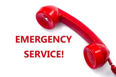 Eski ve toz kırmızı retro telefon üstünde beyaz, dokunma bizi kavramı.