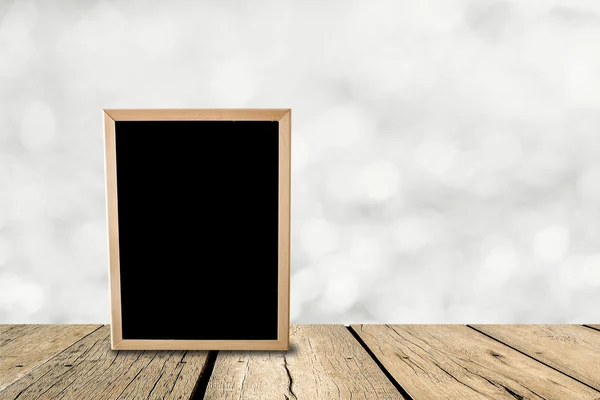 Mock up wooden blackboard on perspective room with sparkling bok — Stock Photo, Image