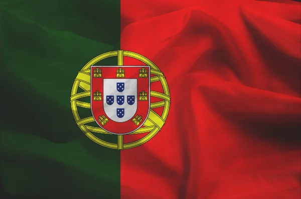 Flag of Portugal fabric texture — Stock Photo, Image