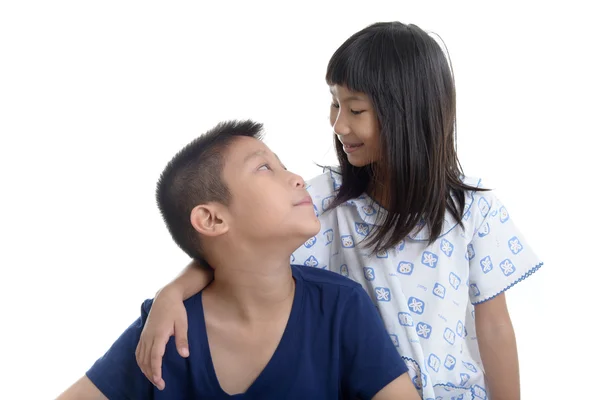 Happy Asian children on white background. — Stock Photo, Image