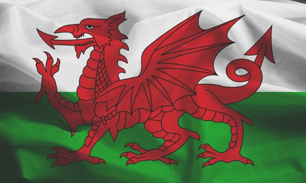 Waving Fabric Flag of Wales, United Kingdom