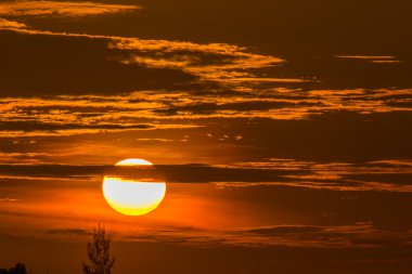 Sabah yükselen güneş.