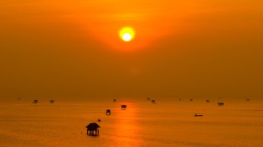 Bang Ta nimet defne, Samut Songkhram il Tayland güneş doğarken