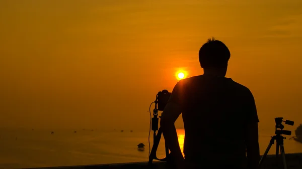 Sonnenaufgang in bang ta boon bay, samut songkhram provinz thailand — Stockfoto