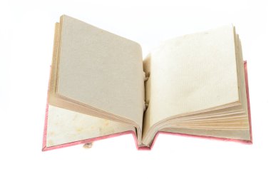 Açık dut defter üzerinde beyaz izole.