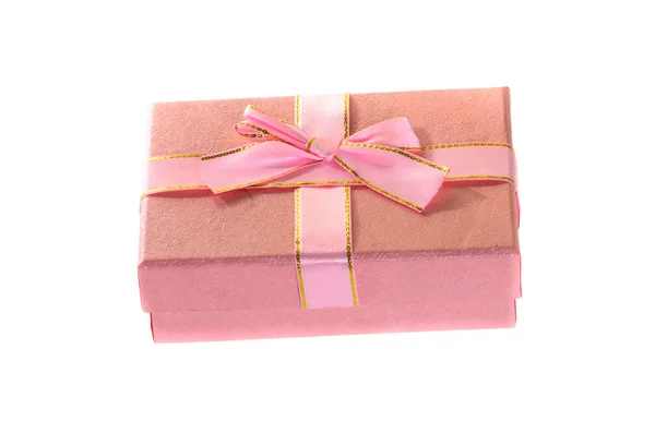 Open pink gift box isolated on white. — Stock Photo, Image