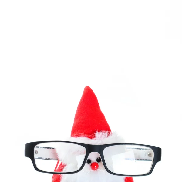 Söt santa docka med glasögon. — Stockfoto