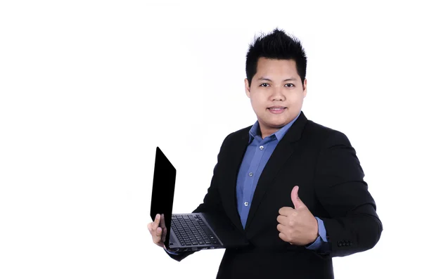 Fiatal üzletember laptop — Stock Fotó