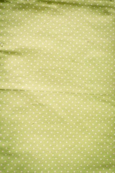 White polka dots on green fabric, vintage style. — Stock Photo, Image