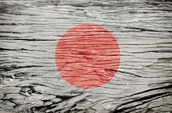 Bandera japonesa sobre madera textura fondo —  Fotos de Stock