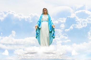Mary on Cloud and sky clipart