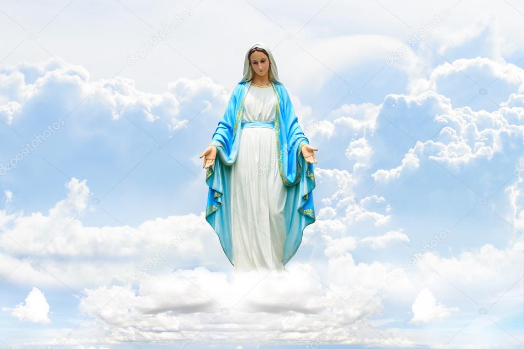 Mary on Cloud and sky