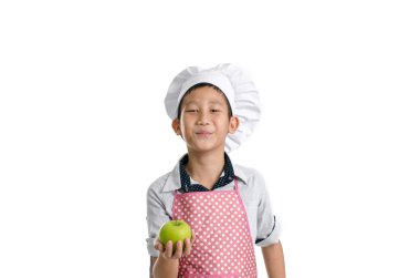 Genç Şef gösteren elma