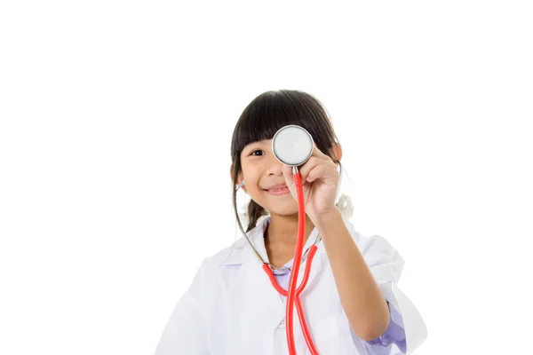 Asian girl in doctor's coat Stock Photo