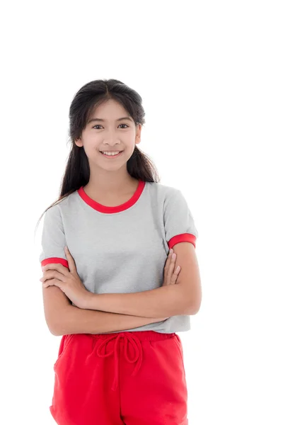 Teenager in grauem T-Shirt — Stockfoto