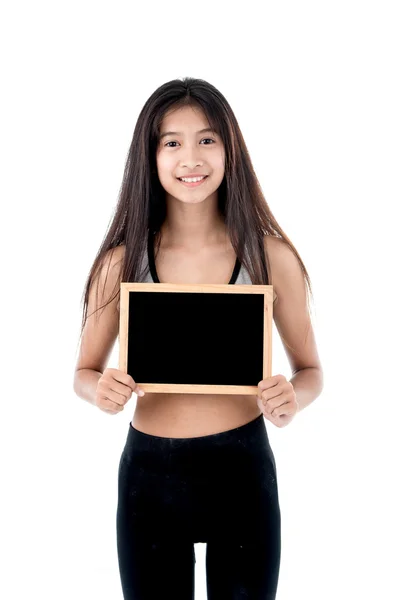 Asiatiska tonåring med styrelsen — Stockfoto