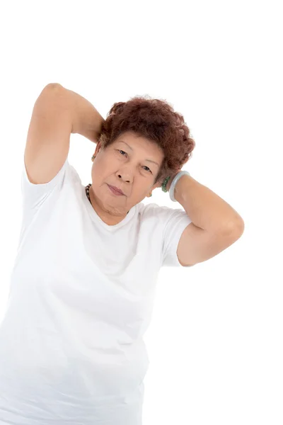 Senior woman doing exercise — Stock Photo, Image