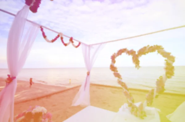 Heart shape backdrop at the beach — Stock Photo, Image