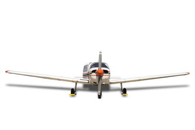 Beyaz uçakta pervane.