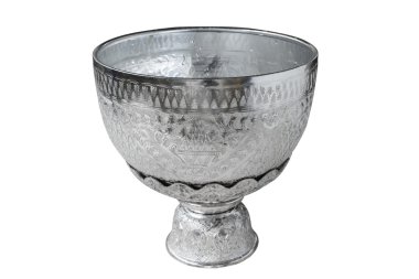 Clippin ile koyu arka plan Tay vintage desen gümüş kase