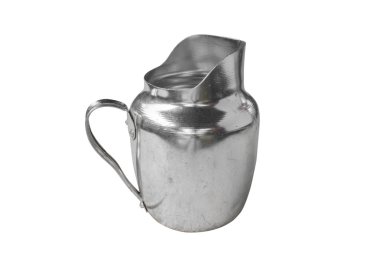 Beyaz kırpma yolu ile eski Tay doku ile gümüş sürahi