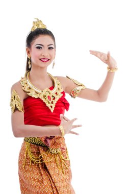 Taylandlı kadın içinde geleneksel kostüm Tayland beyaz.