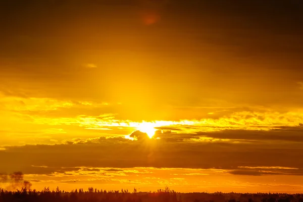 Sun set with sunny ray. — Stock Photo, Image