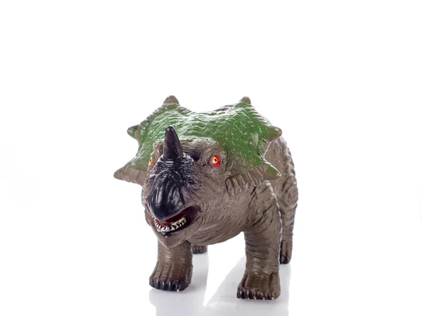 Triceratops brinquedo em branco — Fotografia de Stock