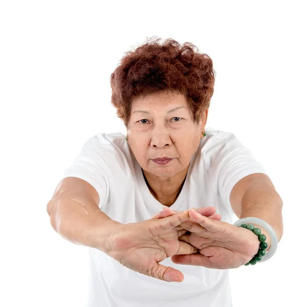 Senior mulher fazendo exercício — Fotografia de Stock