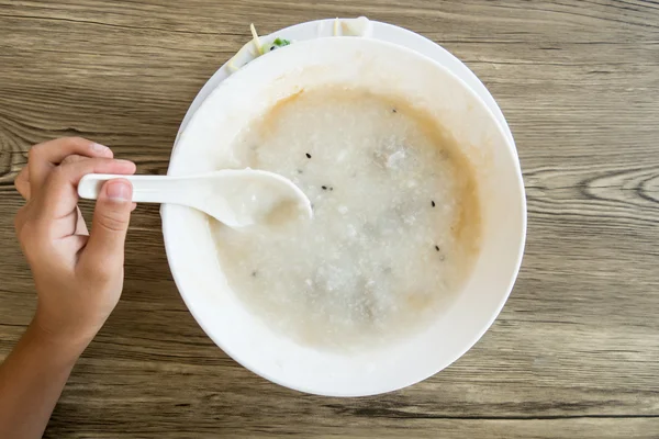 Congee with black sesame — Stock Photo, Image