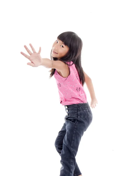 Cute Asian dziewczyna taniec — Zdjęcie stockowe