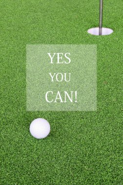 Golf topu ve kelime Evet o deliği için ilham olabilir