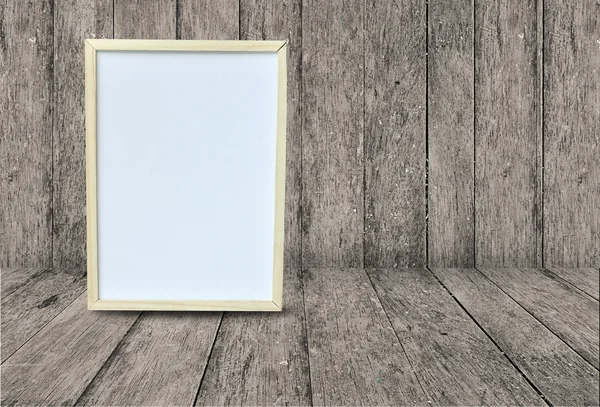 Empty whiteboard on Abstract wooden background — Stock Photo, Image