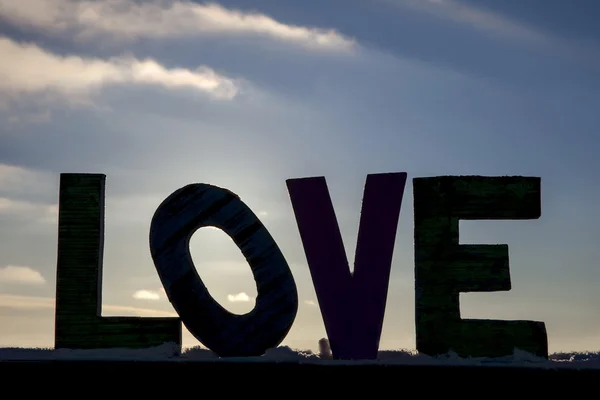 Wooden letters silhouette — Stock Photo, Image