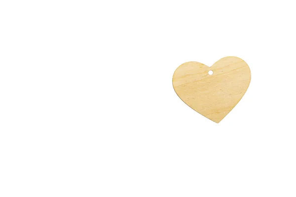 Template Wooden Heart Slot Pendant White Background Isolate Mock Invitation — Stock Fotó