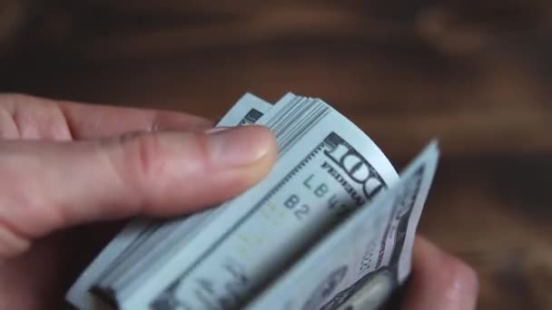 Les Mains Des Femmes Comptent Argent Elles Déplacent Les Dollars — Video