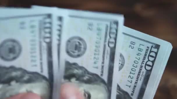 Les Mains Des Femmes Comptent Argent Elles Déplacent Les Dollars — Video